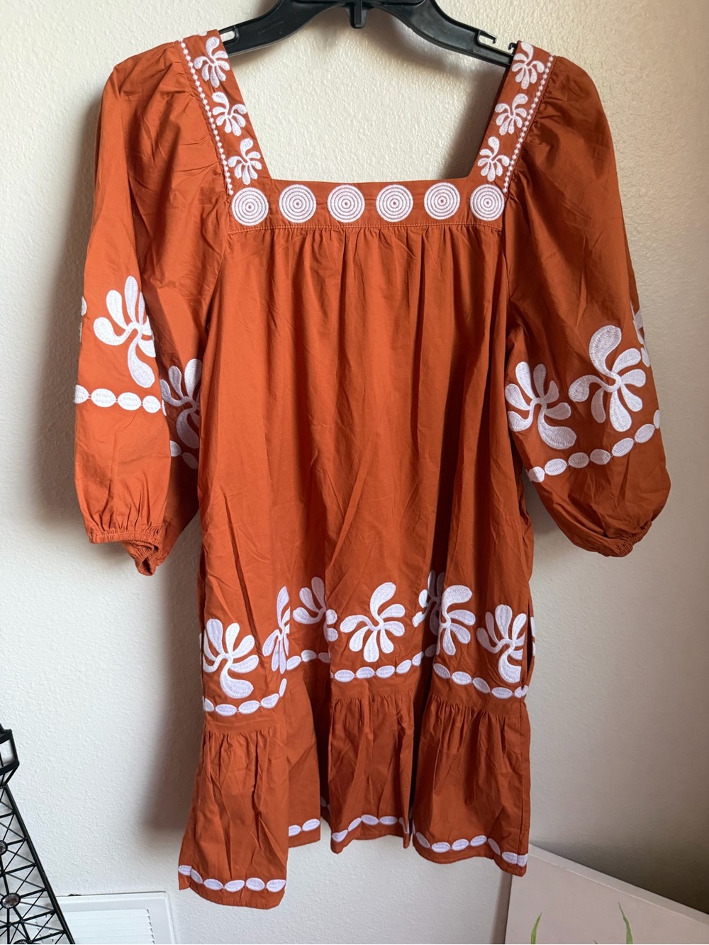 NWT J.Marie Amalia Embroidered 3/4 Sleeve Square Neck Dress Sz XL - Picture 15 of 16